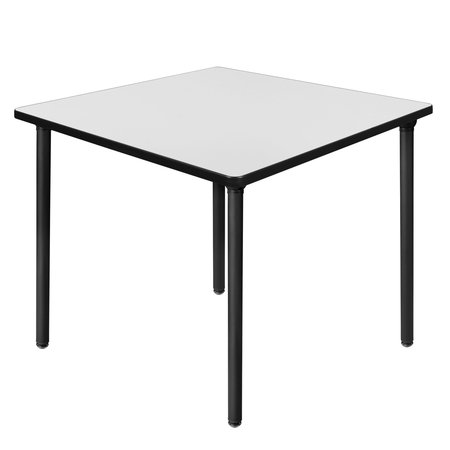 REGENCY Kee Folding Tables, 36 W, 36 L, 29 H, Wood, Metal Top, White TBF3636WHBK